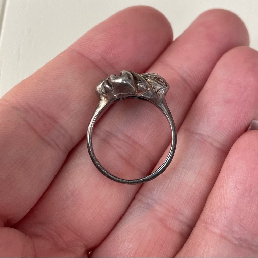 Vintage Israel stamped 925 sterling silver Brutalist freeform ring sz 6.5 - Picture 8 of 16